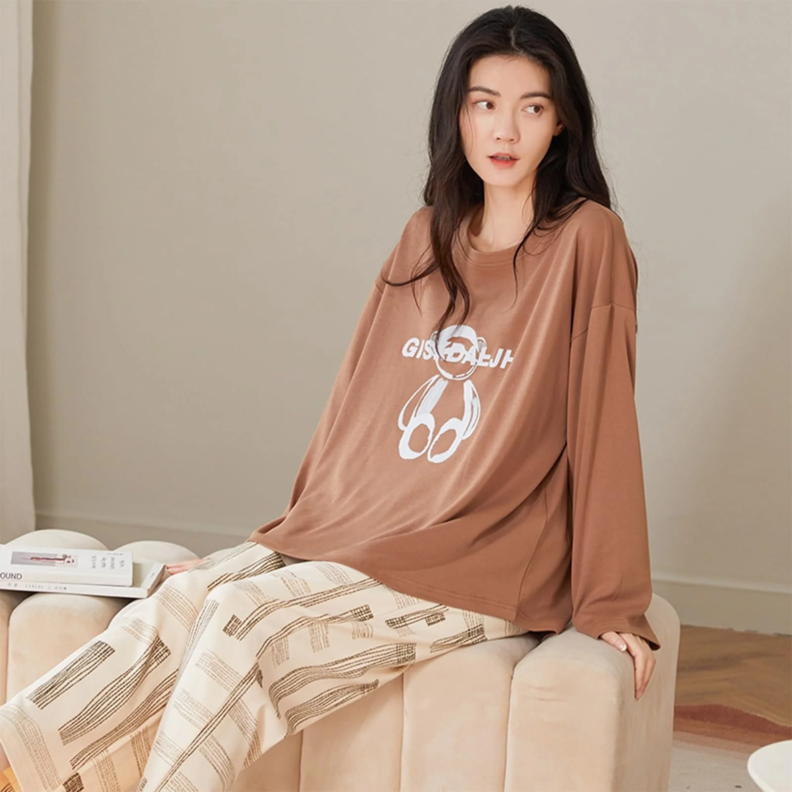 Піжамний комплект GOSO для дівчат, Стильний комплект з довгими рукавами, фото №6 Піжамний комплект GOSO для дівчат, Стильний комплект з довгими рукавами, фото №6