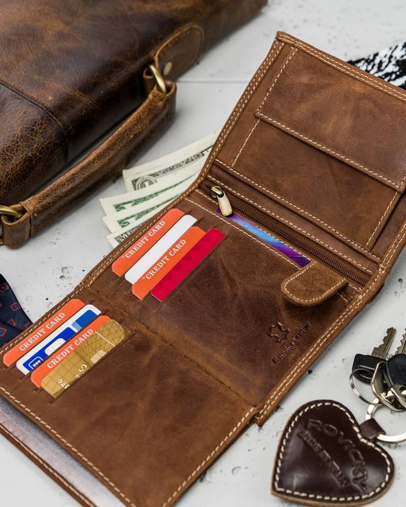 Кошелек мужской кожаный Always Wild N4-P-CHM-1003 коричневый, фото №6