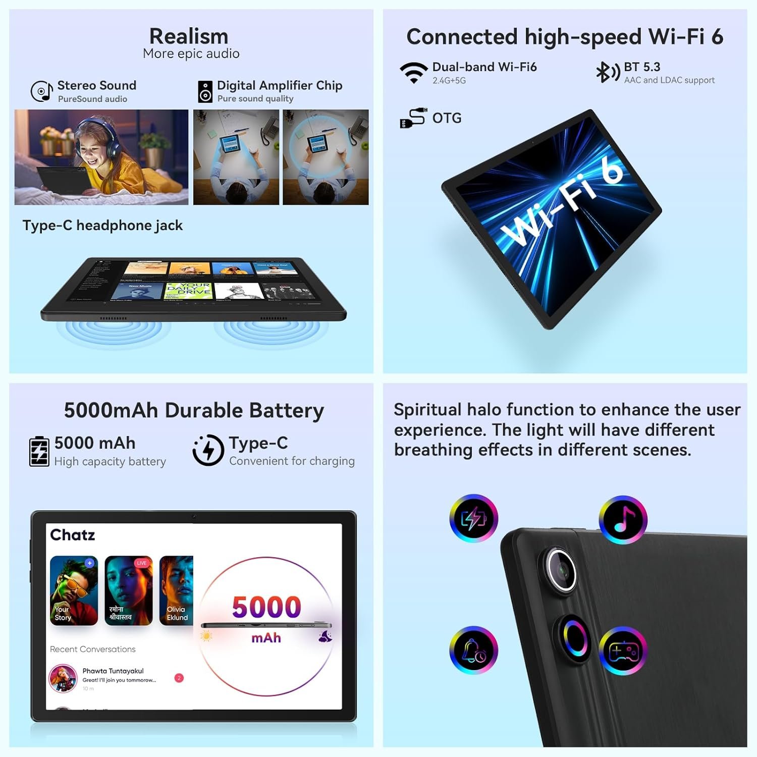 Планшет 10.1" HotLight A10 3+7/64Gb 8 ядер Android 14 5000 mAh Черный, фото №3
