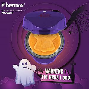 Вафельниця Bestron Mini Ghost, 10 см, фіолетова synthetic.ua - Фото 1