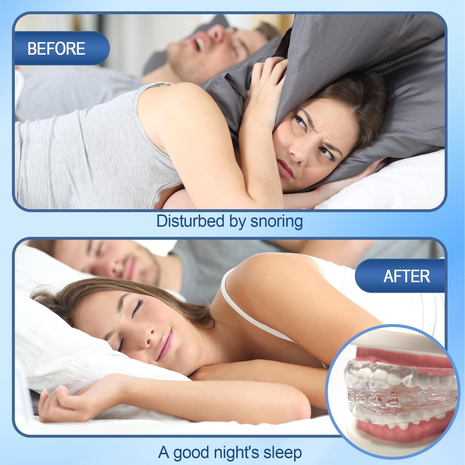 Капа от храпа, капа для рта против храпа и бруксизма, регулируемая, фото №6