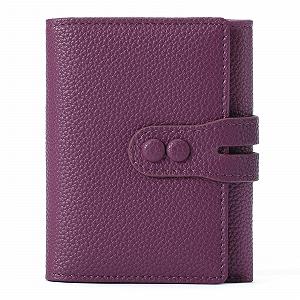 Кошелек SENDEFN Кожаный для женщин Трифолд Маленький RFID-защита Карман для монет на молнии Много отделений для карт Фиолетовый Винтаж - Фото 1