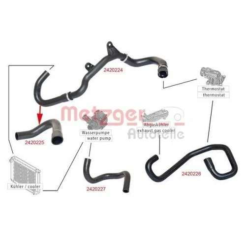 Шланг радіатора METZGER 2420227 для CITROËN FIAT FORD PEUGEOT, фото №2