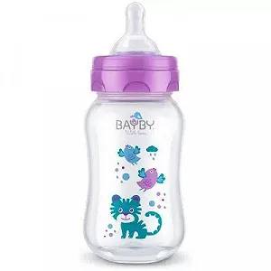 Бутылочка для кормления BAYBY 250 мл 0 мес+ фиолетовый (BFB6103) - Фото 1