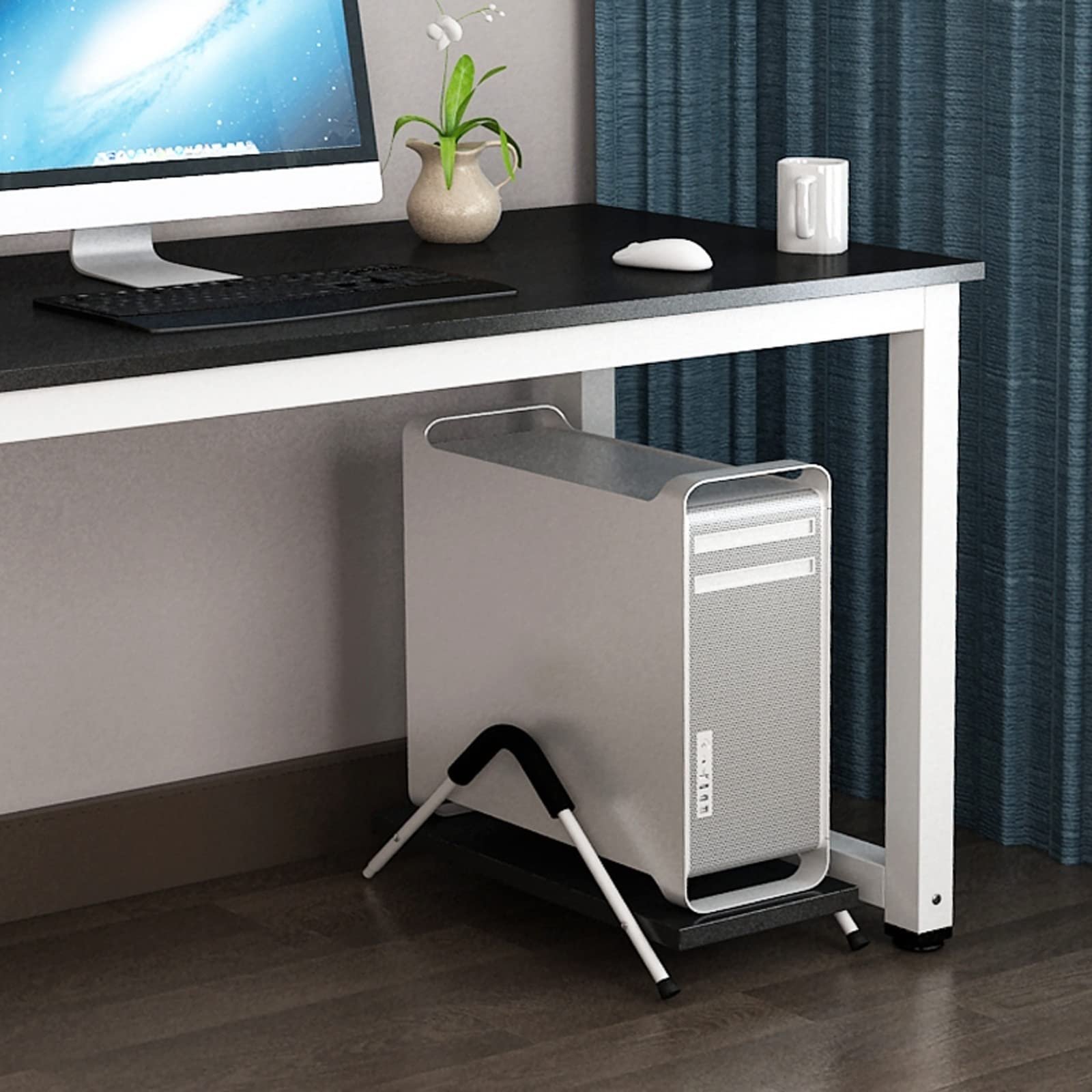 Подставка для ноутбука Поддержка настольного компьютера Подставка для корпуса ПК Бытовая полка для хранения Подставка для компьютерного процессора Tower с боковым металлическим кронштейном (A), фото №5