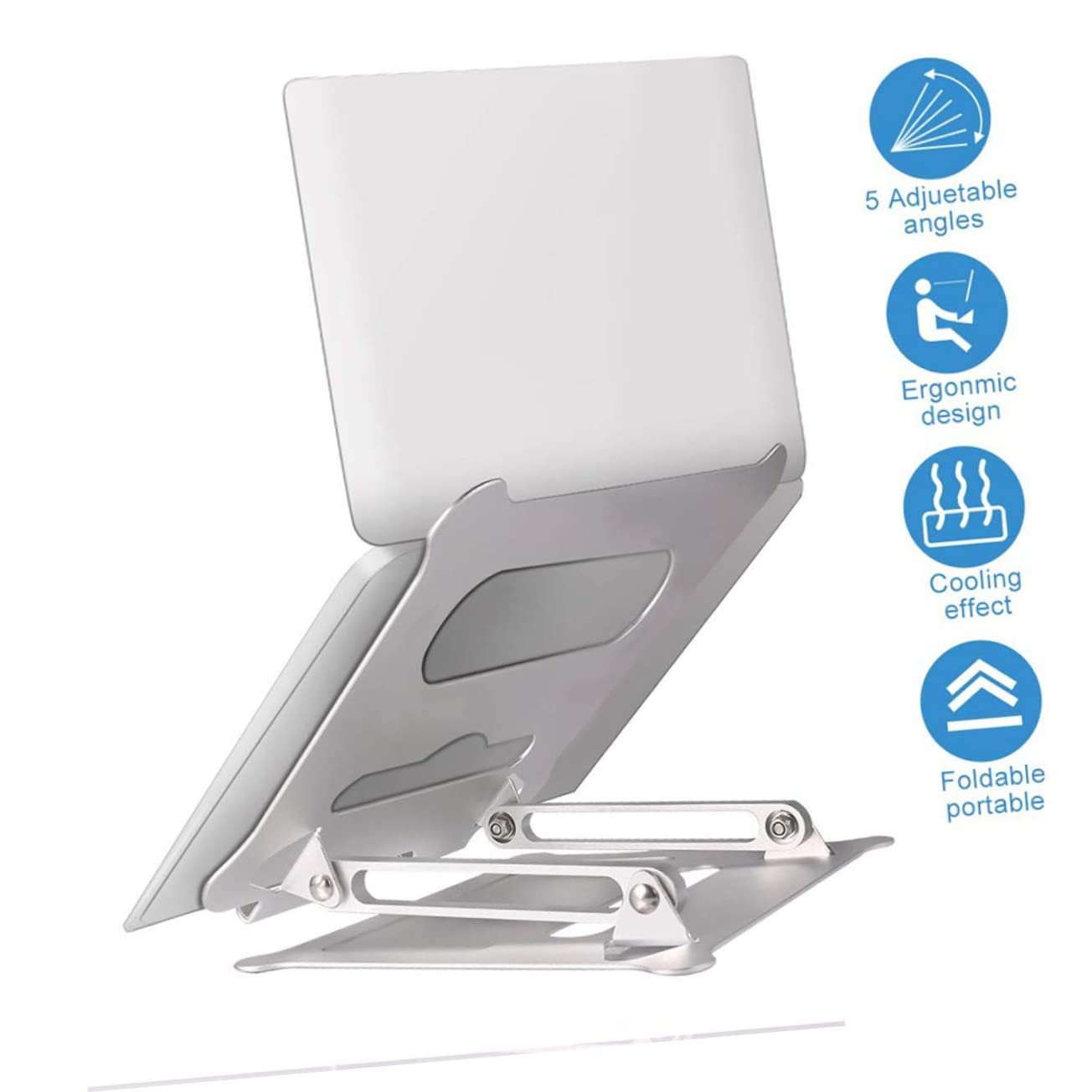 Подставка для ноутбука регулируемая по высоте складная портативная Держатель для ноутбука ПК Стабильная компактная подставка для ноутбука для эргономичной работы, фото №3