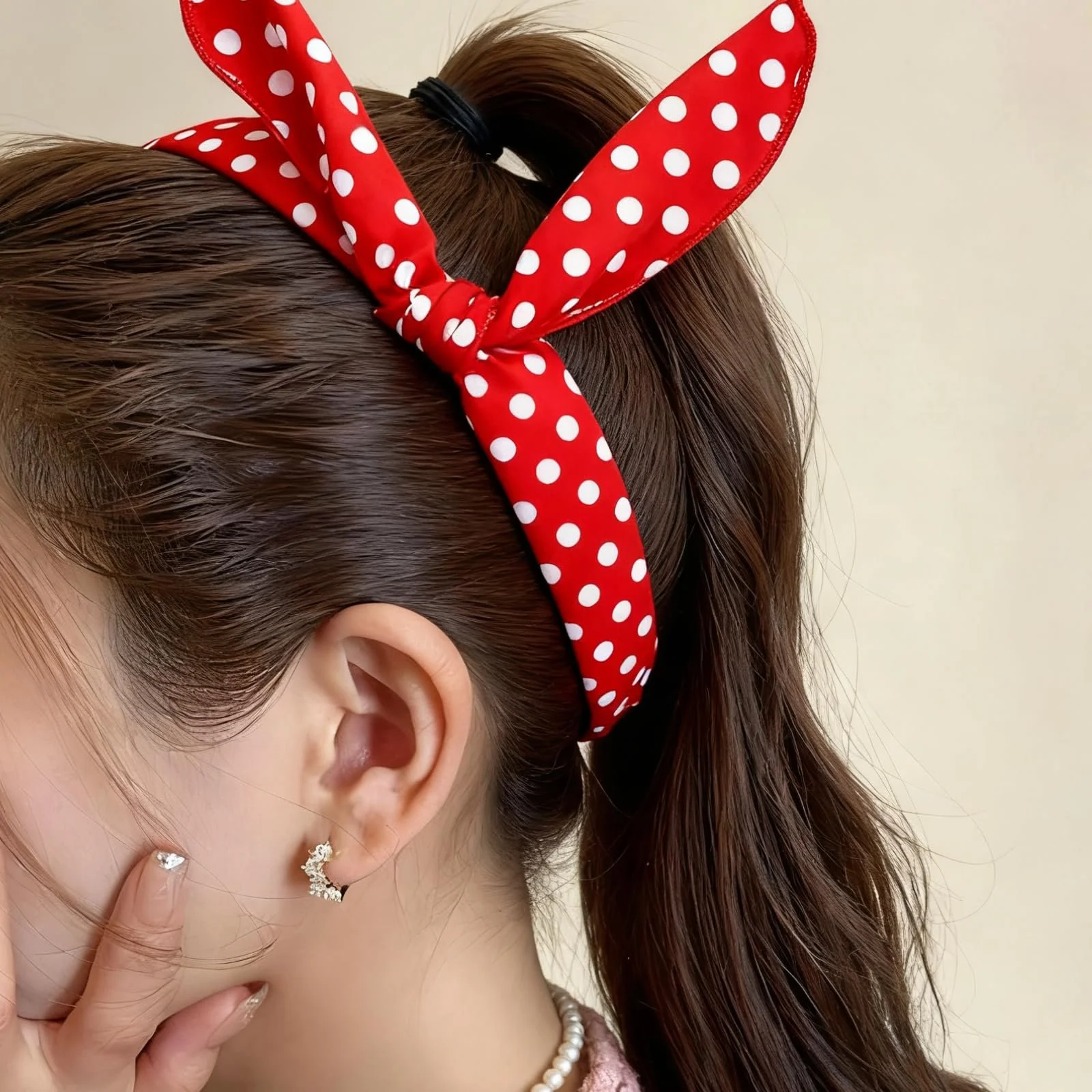 Пов'язка на голову в горошок з бантом Rockabilly, фото №4