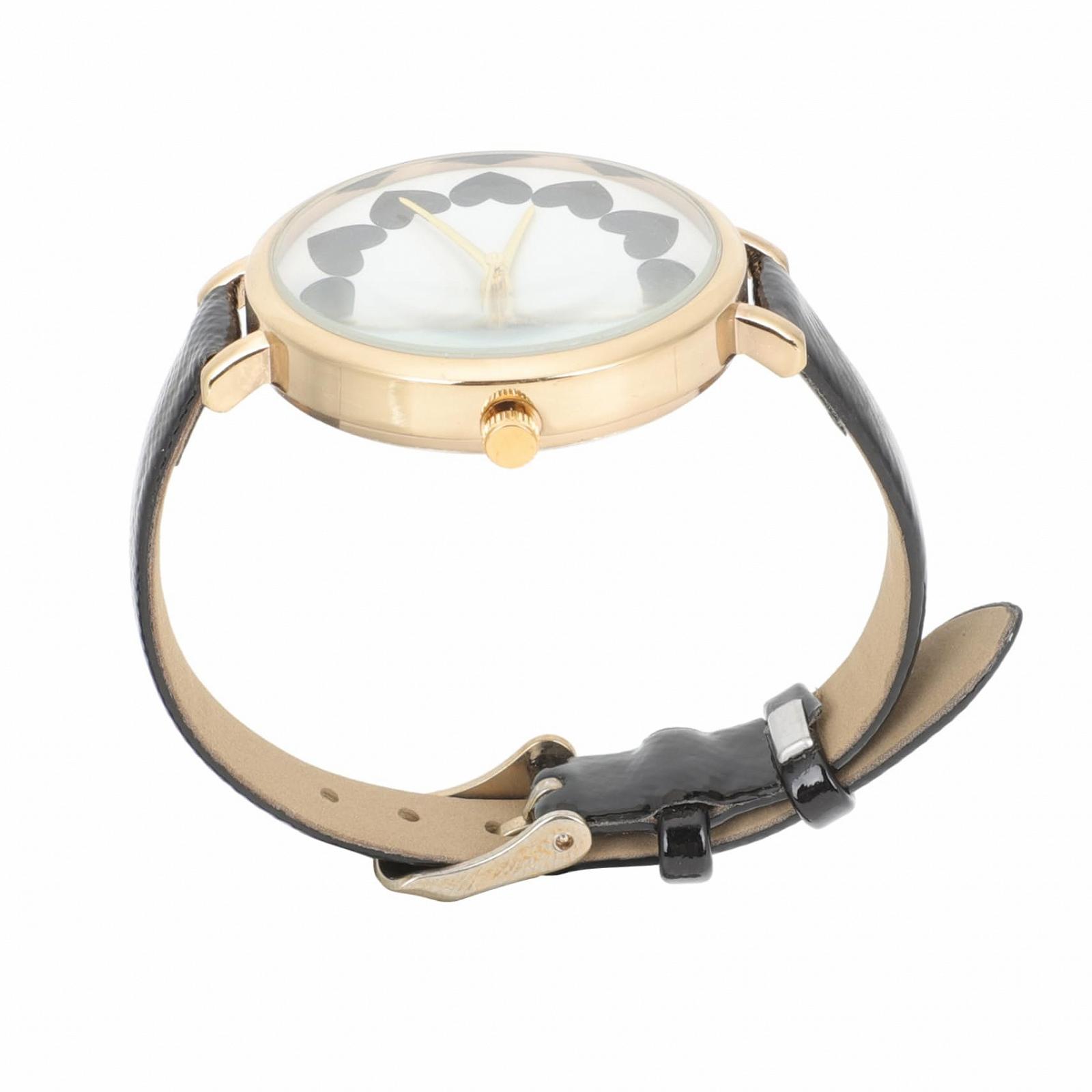 Часы женские PartyKindom Кварцевые с цветочным узором Черный, фото №1