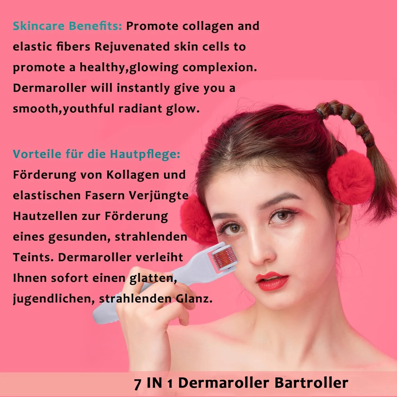 Набір 7-в-1 Derma Roller BOWKA, Нефритовий ролер, фото №5