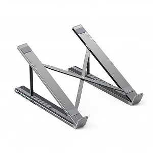 Док-станция для ноутбука Регулируемая по высоте Охлаждающая подставка для компьютера, многопортовый адаптер 8-в-1 Эргономичный для компьютерного ноутбука Рабочий стол Домашний - Фото 1