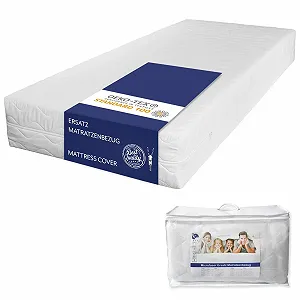 Наматрасник 90 x 200 см, защитный чехол на матрас на молнии, стеганая двухсторонняя полиэстеровая ткань - Фото 1