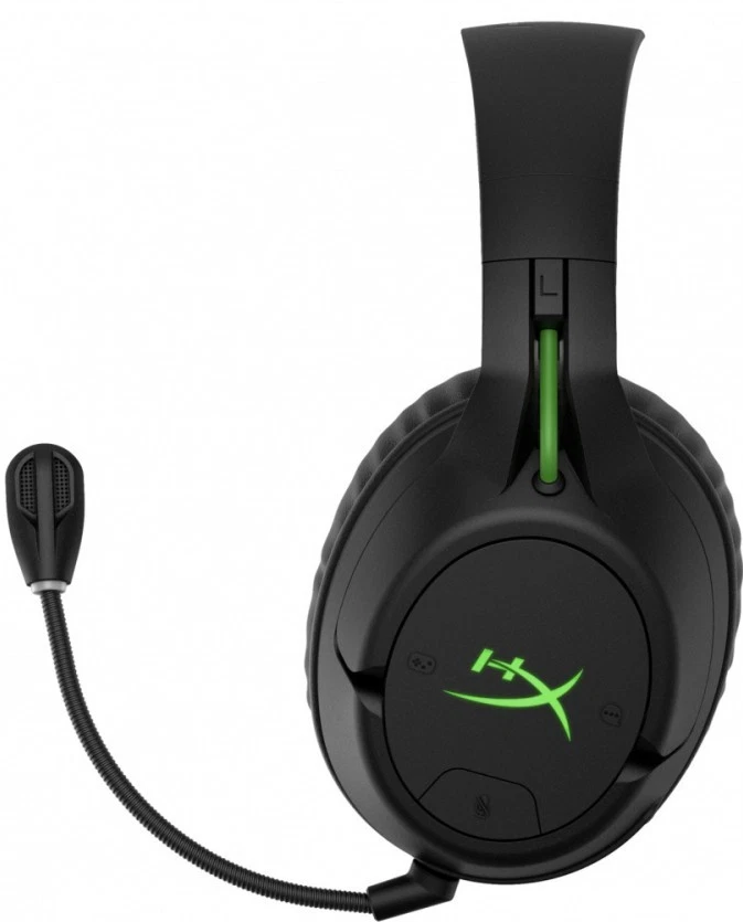 Геймерские беспроводные наушники HyperX Cloud Flight Wireless / Радиоканал / Подсветка / Черно-зеленый (196188047613), фото №2