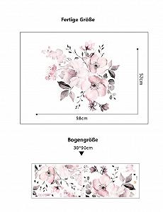 Наклейка на стіну COVPAW Півонії XXL 90 x 30 см Pink - Фото 1