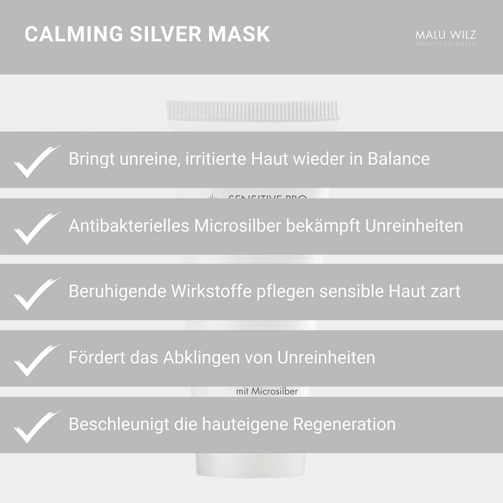 Маска для обличчя Malu Wilz Kosmetik Calming Silver, фото №4