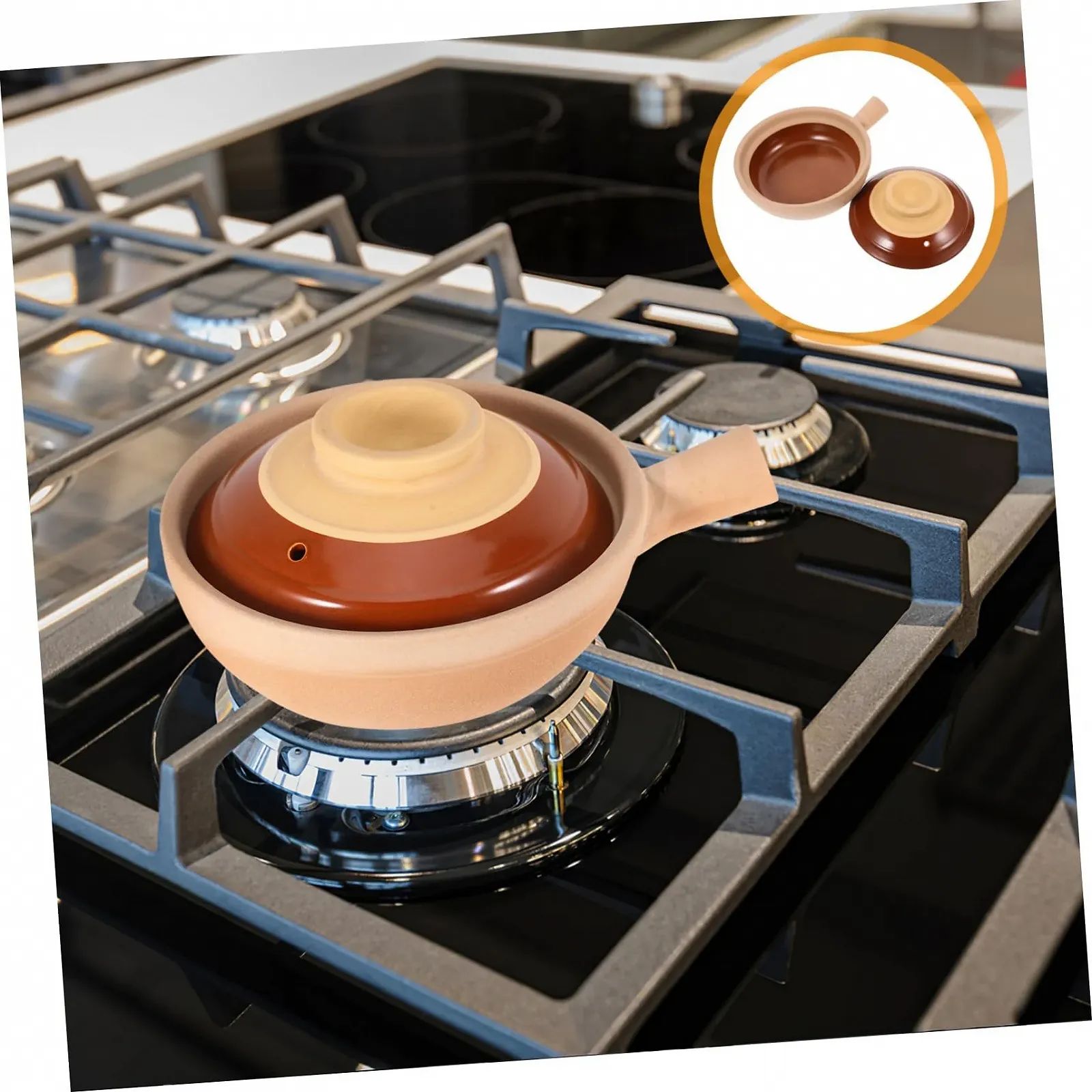 Горшок для приготовления керамический с крышкой Традиционный дизайн, фото №8