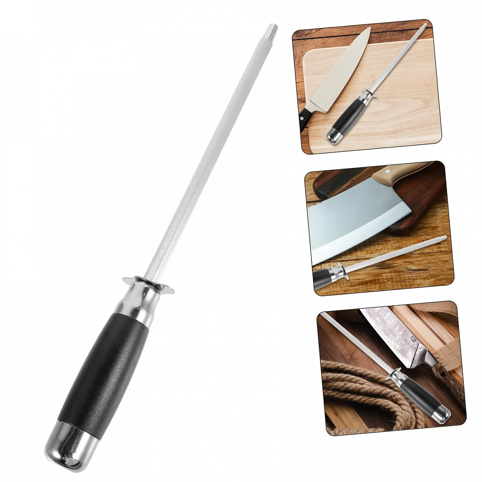 Мусат для ножей кухонный из нержавеющей стали эргономичный, фото №5