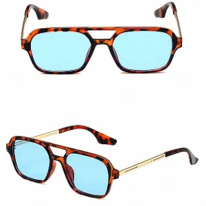 Модные винтажные квадратные очки для мужчин и женщин WDZAYXC, металлический дизайн, защита от ультрафиолета. synthetic.ua - Фото 1