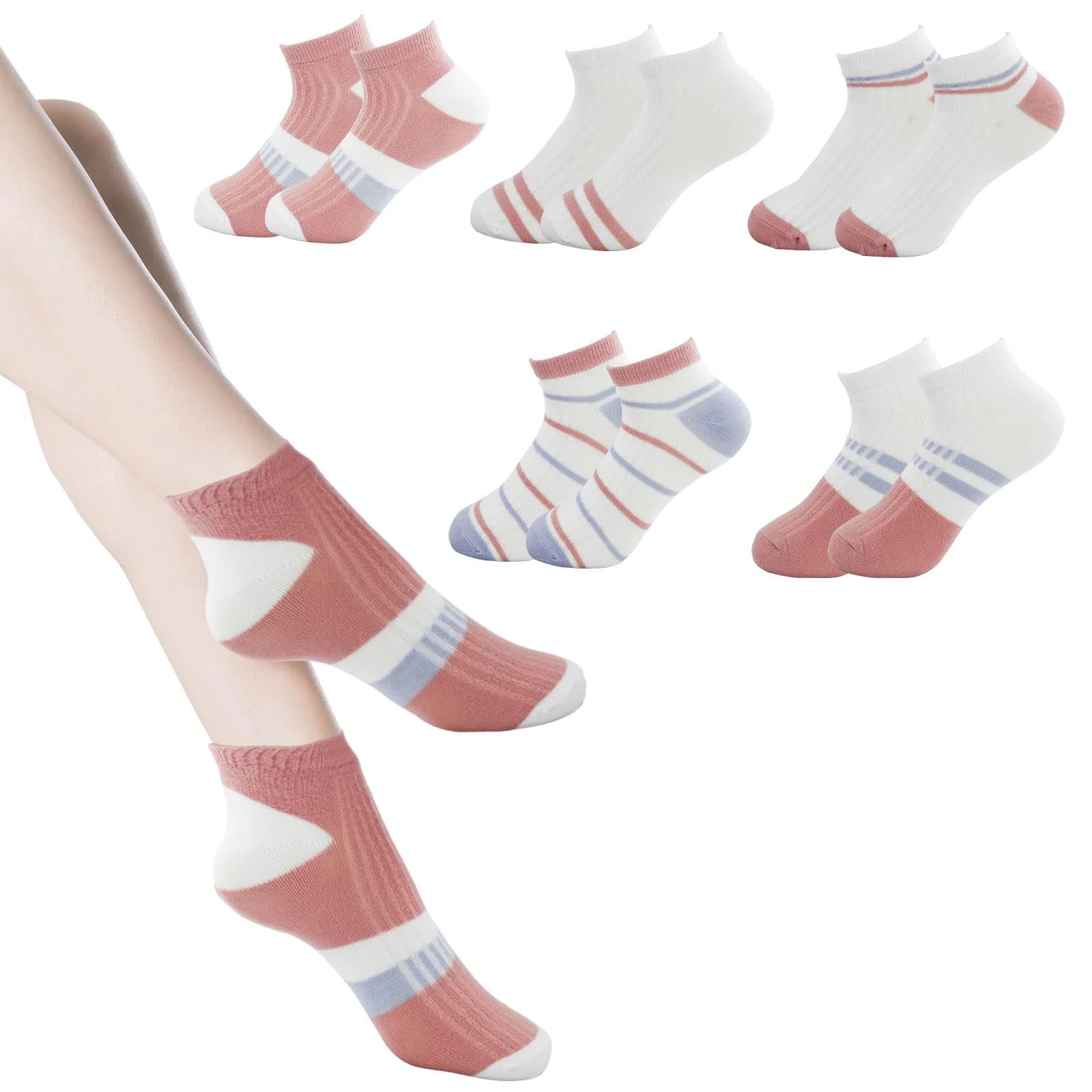 5 пар коротких шкарпеток для жінок, тонкі дихаючі шкарпетки для кросівок, фото №1