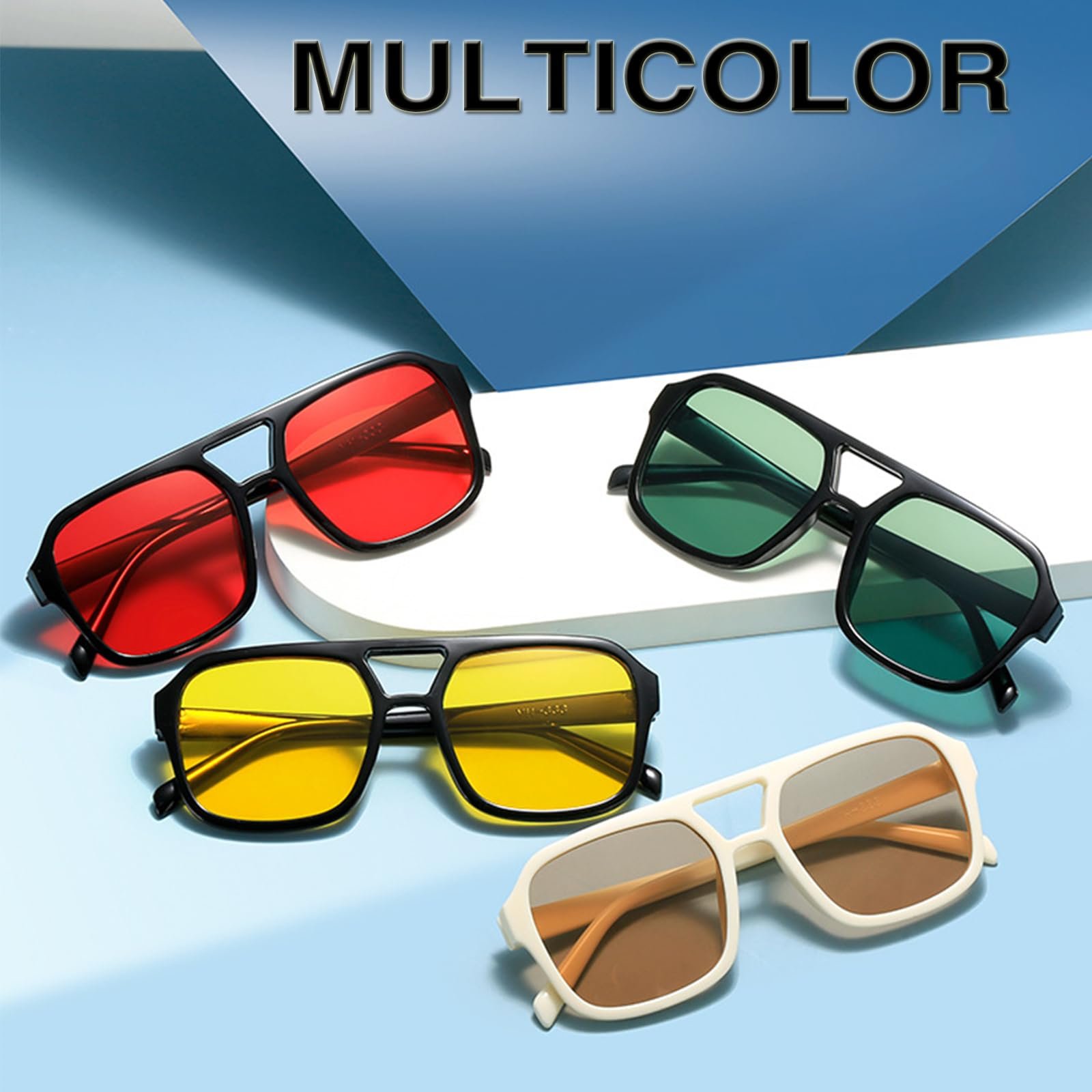 Сонцезахисні окуляри Квадратні Laurinny Ретро 70-х Вінтаж Класичні з подвійним містком, фото №5