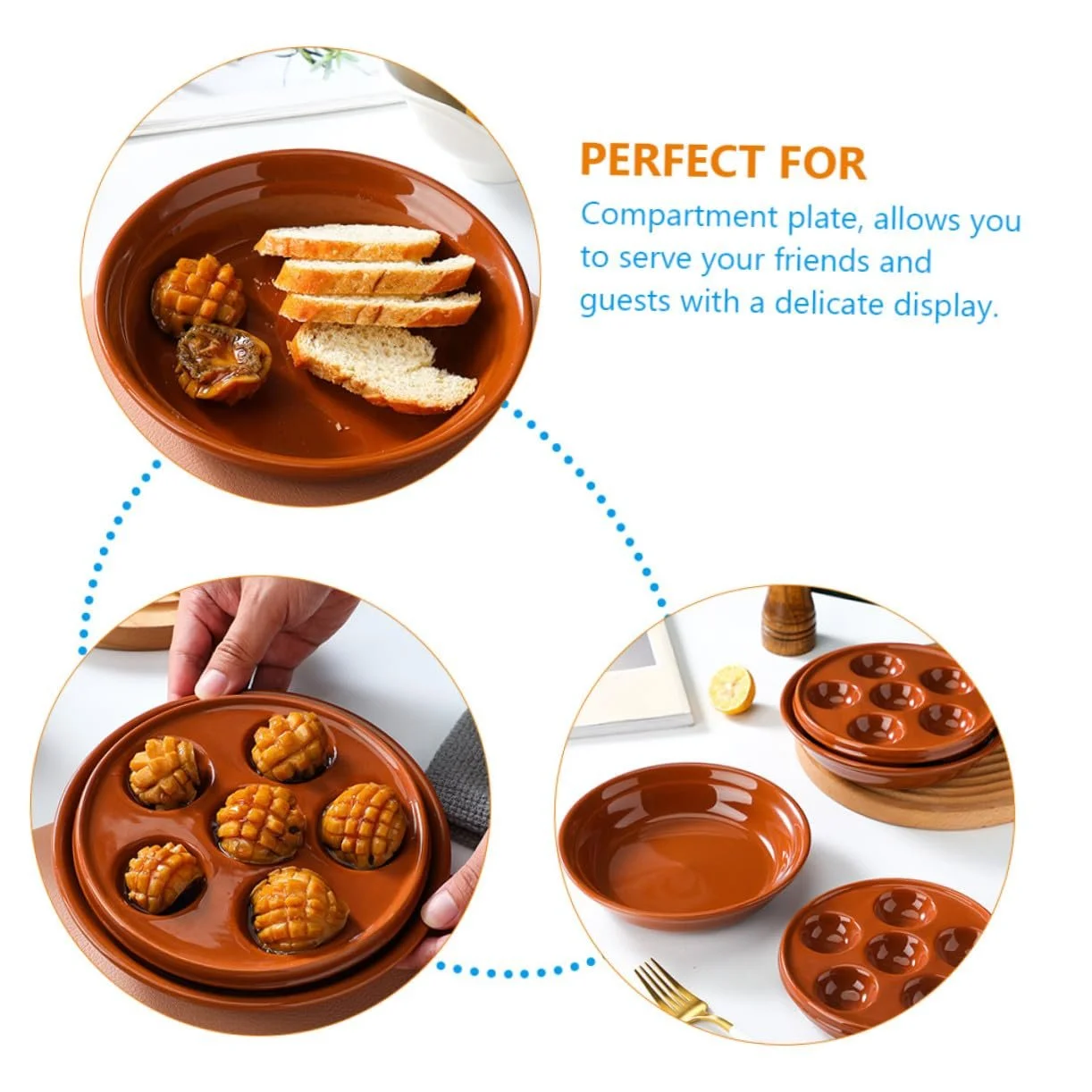 Форма для запікання равликів керамічна з отворами для духовки та мікрохвильової печі, фото №5