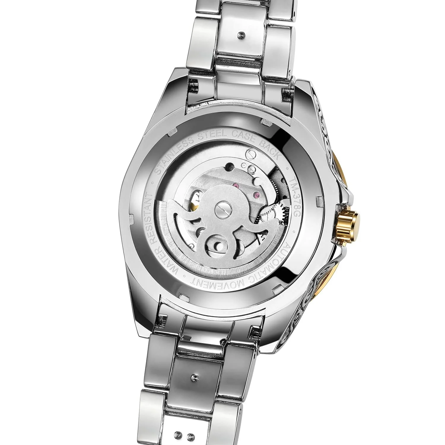 Автоматические часы Steampunk Retro Carved Skeleton Золотистый Серебристый Мужские часы с металлическим ремешком AM/PM Sun Moon, фото №5 Автоматические часы Steampunk Retro Carved Skeleton Золотистый Серебристый Мужские часы с металлическим ремешком AM/PM Sun Moon, фото №5