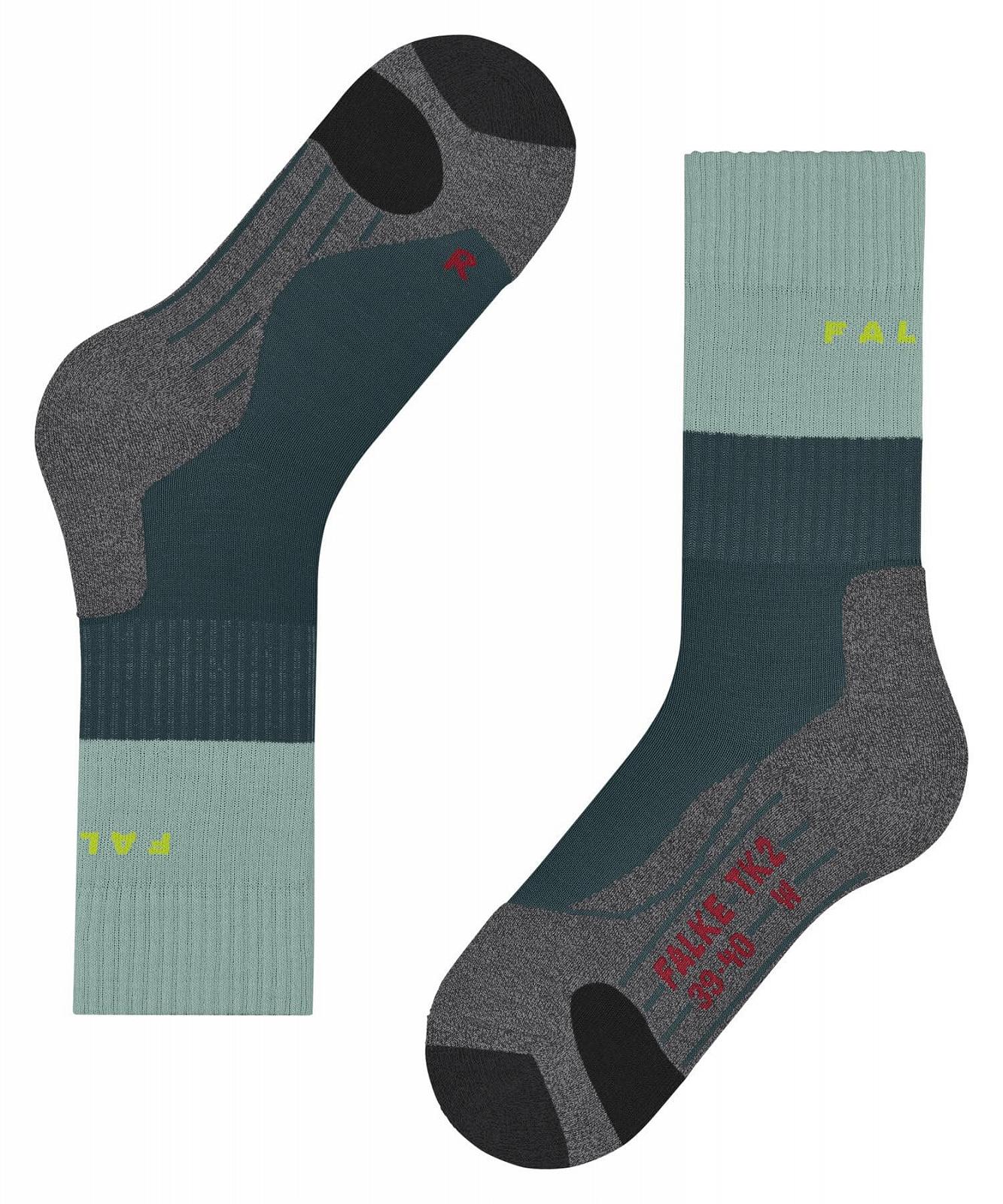 Женские трекинговые носки FALKE TK2, средняя амортизация, защита от образования пузырей, теплые, дышащие, быстросохнущие, климатически регулирующие, шерстяные, функциональный материал, 1 пара, фото №6