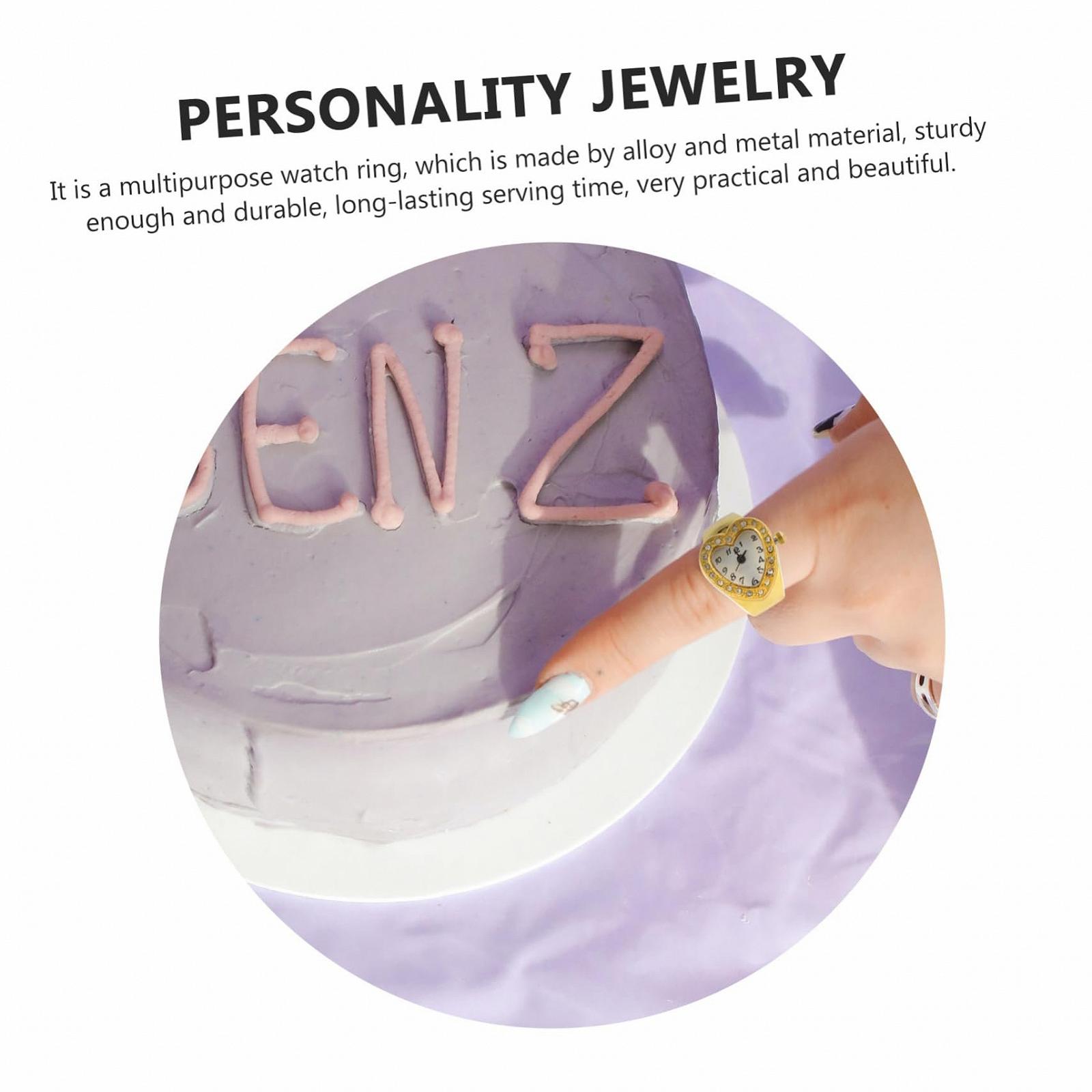 Кільце-годинник жіночий LIFKOME Серцеподібний з блискітками, регульований, фото №4 Кільце-годинник жіночий LIFKOME Серцеподібний з блискітками, регульований, фото №4