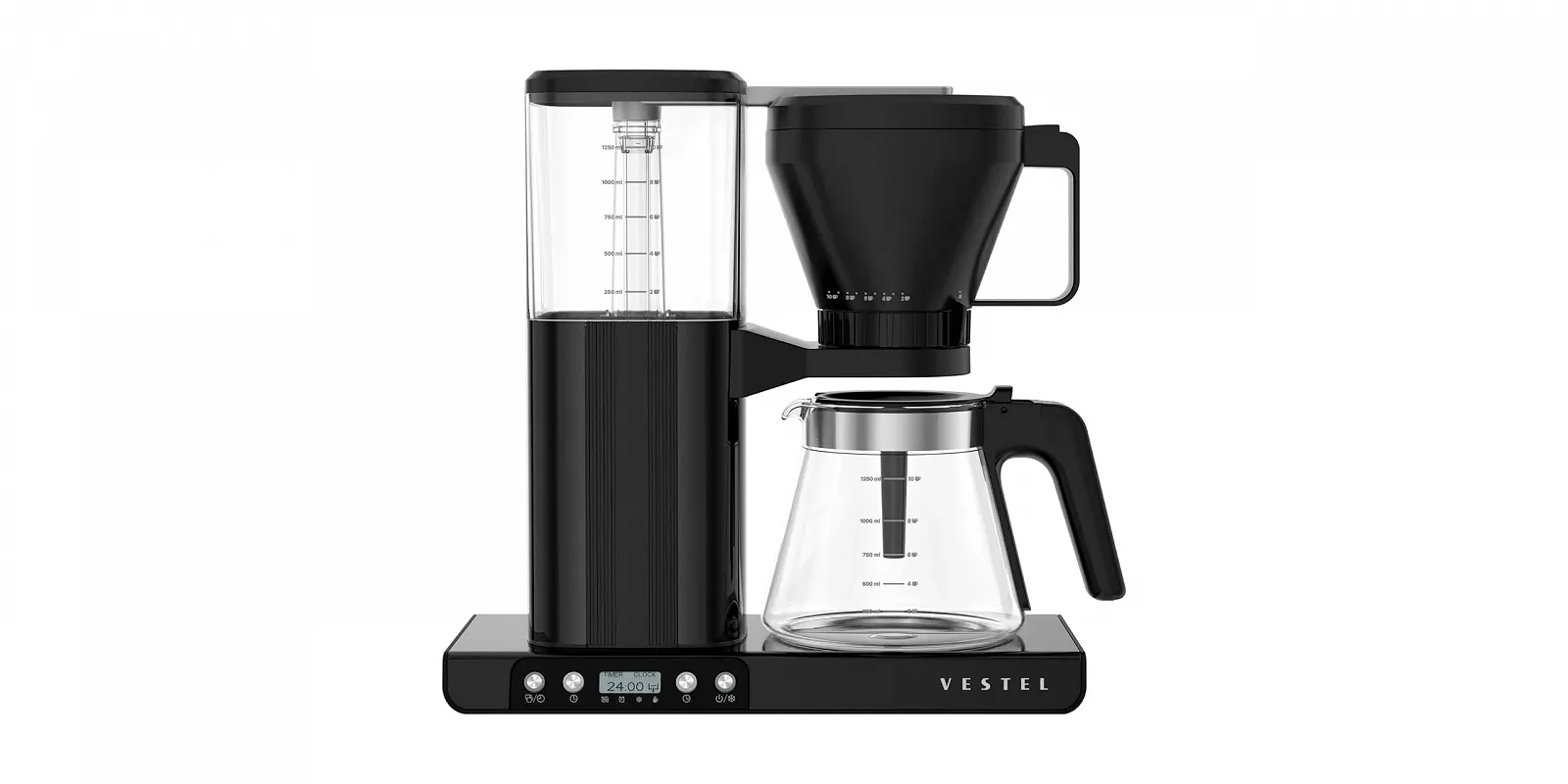 Капельная кофеварка Vestel FCM9065 Golden Cup 1.25 л 10 чашек 1550 Вт черная, фото №1