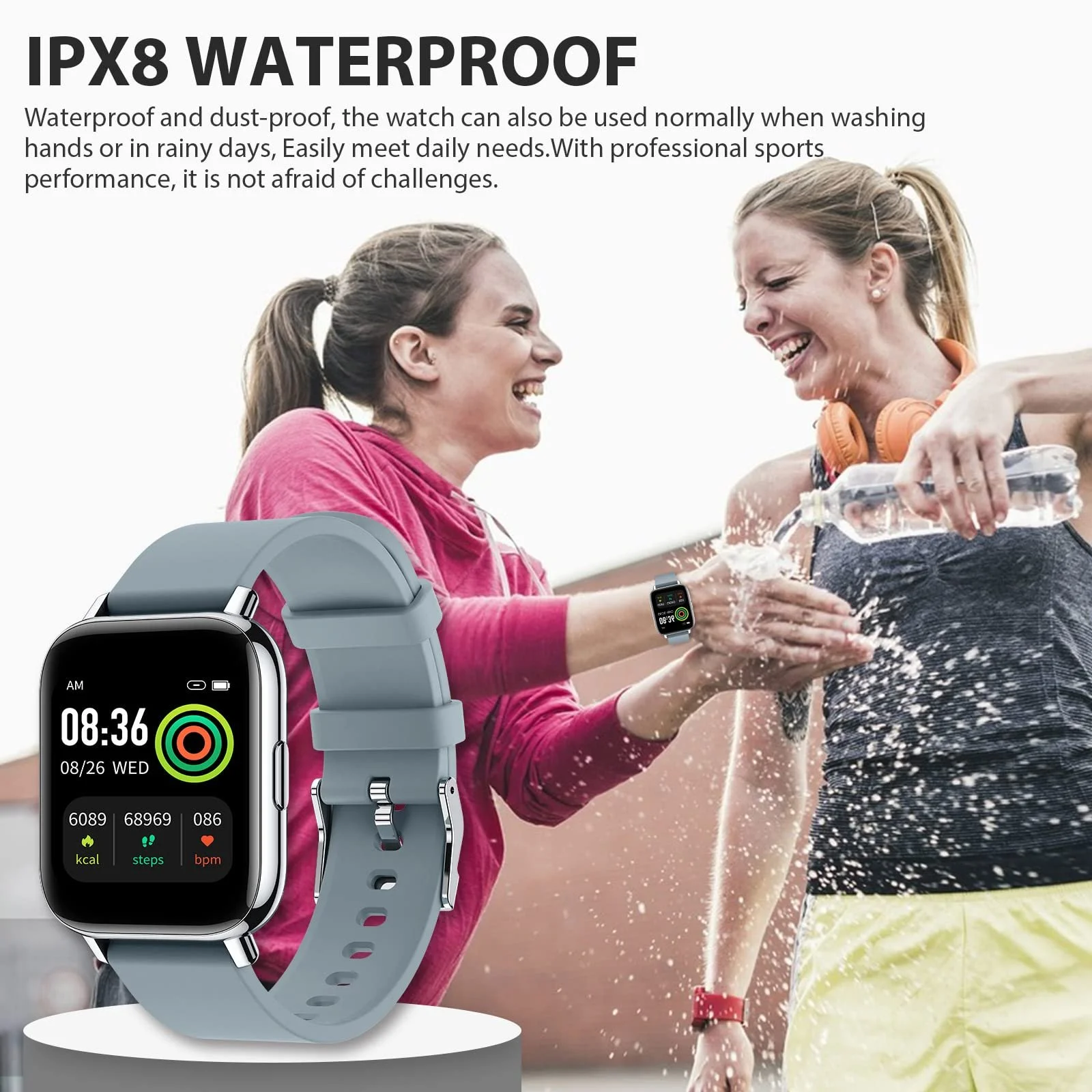 Розумний годинник SUPBRO для чоловіків та жінок, фітнес-годинник з Bluetooth дзвінками, 1.69-дюймовий, фото №6 Розумний годинник SUPBRO для чоловіків та жінок, фітнес-годинник з Bluetooth дзвінками, 1.69-дюймовий, фото №6