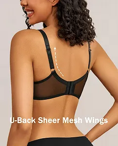 Бюстгальтер Avidlove Sexy V-Neck на косточках кружевной с полной чашкой без подкладки с U-образной спинкой комфортный сетчатый synthetic.ua - Фото 1