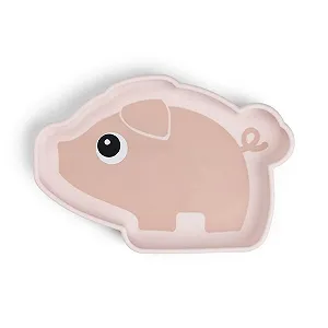 Тарілка Done by Deer Pigee Pink силіконова - Фото 1