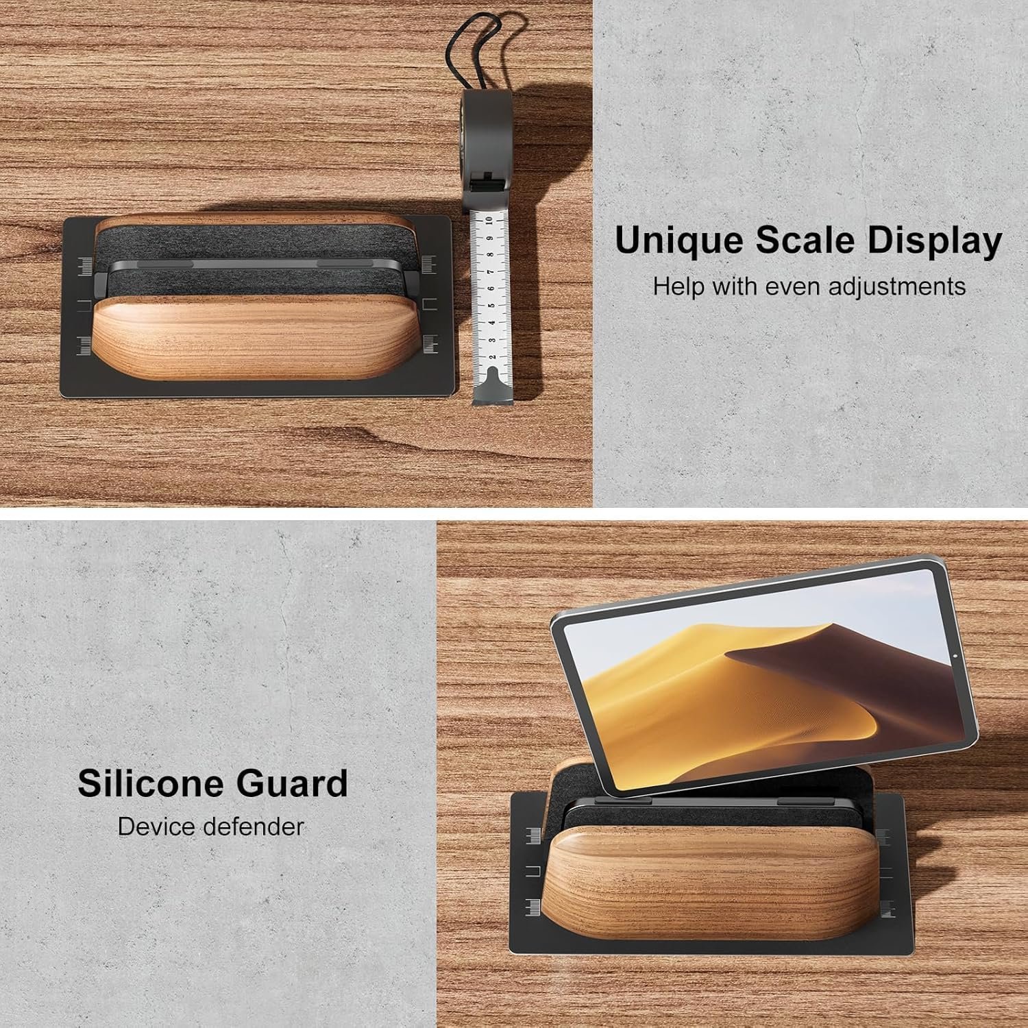 Вертикальна Підставка для Ноутбука, Подвійна Щілина, Дерево Горіх, Регульована Ширина, для MacBook та інших ноутбуків, фото №7