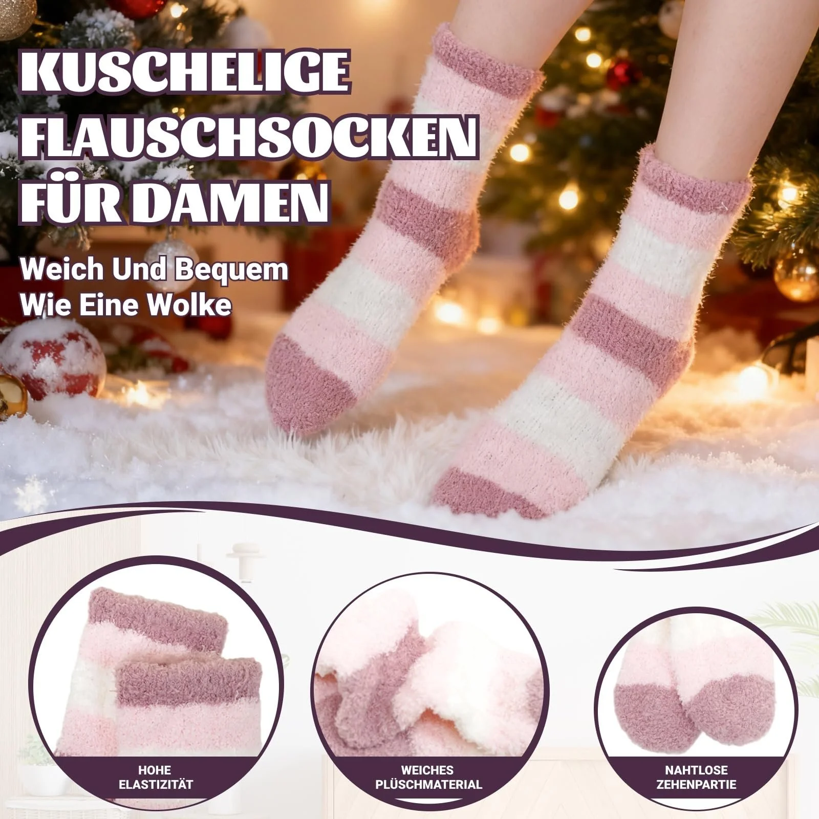 Носки PUTUO Женские Зимние Теплые: Пушистые Домашние Носки для Женщин, фото №2 Носки PUTUO Женские Зимние Теплые: Пушистые Домашние Носки для Женщин, фото №2