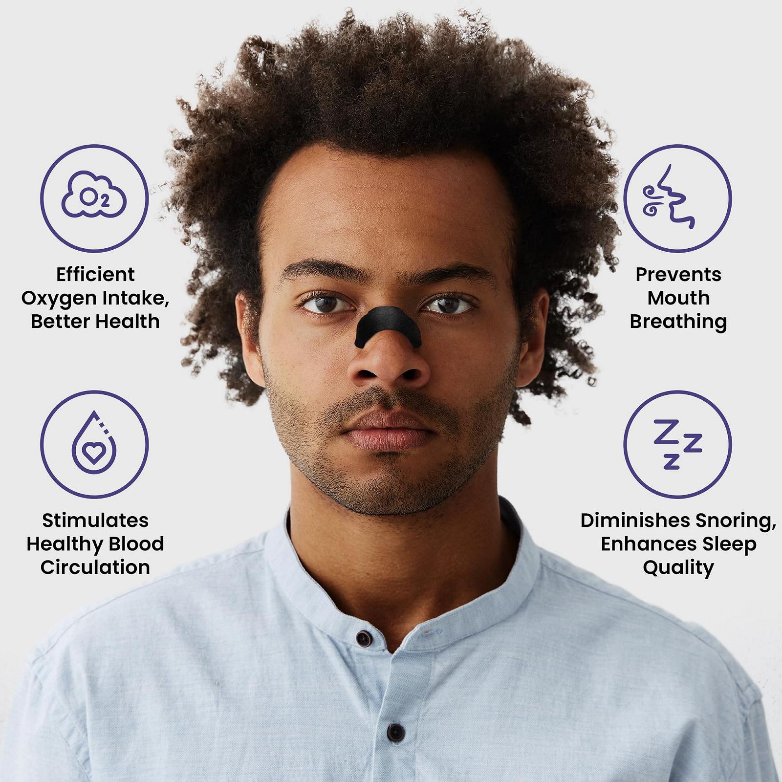 Смужки для носа Remcovr для дихання 30 смужок для носа для покращеного поглинання кисню Міцні клейкі, фото №6