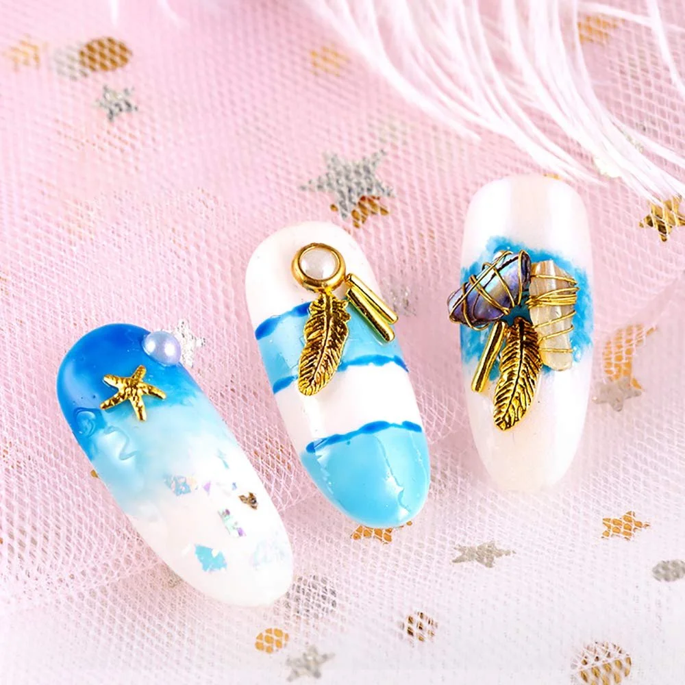 Украшения для ногтей Листья и Цветы, 6 шт, фото №4