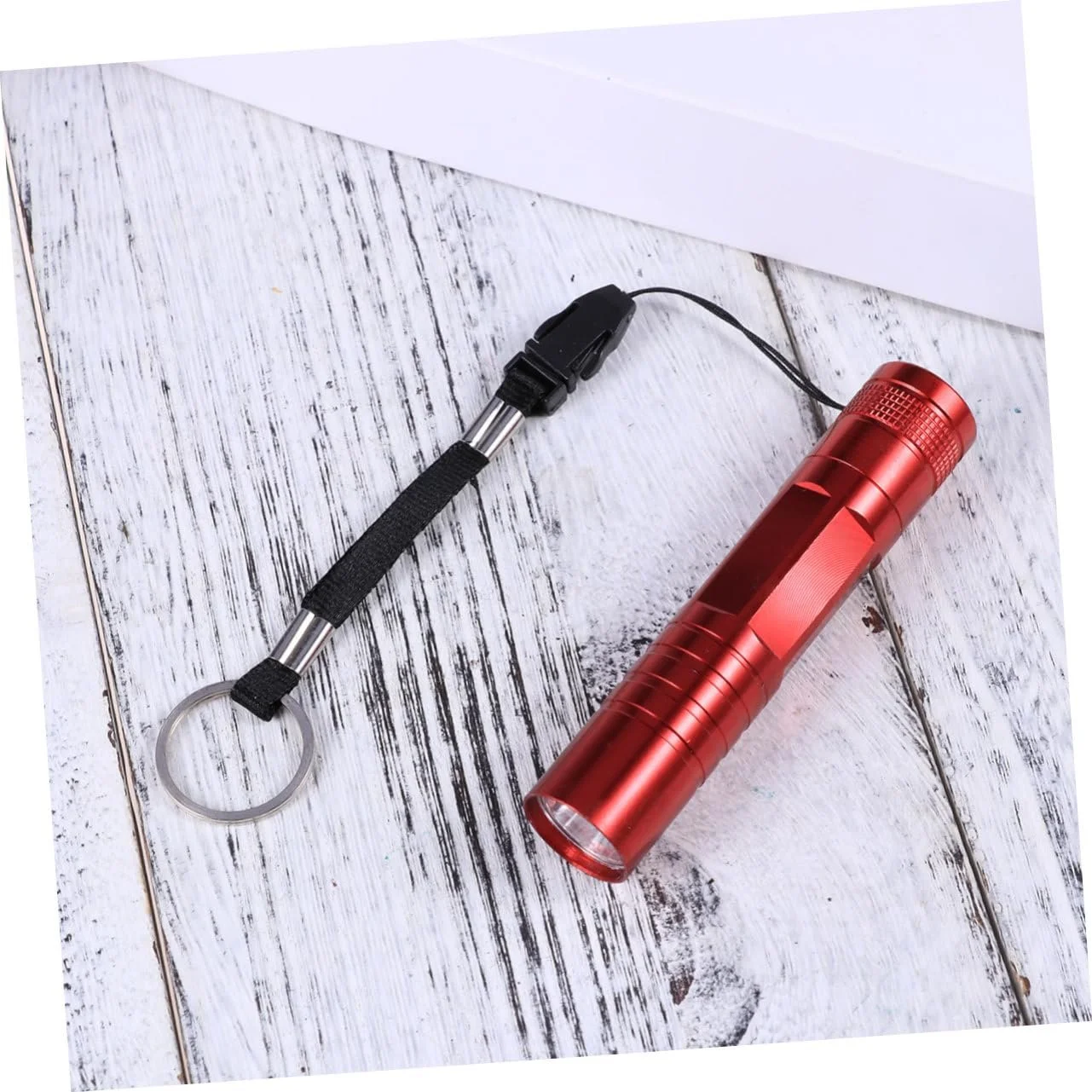 LED ліхтарик Tofficu Малий Ультра Яскравий Міні Алюмінієвий сплав з кільцем для ключів для кемпінгу Пішого туризму Альпінізму Червоний, фото №4