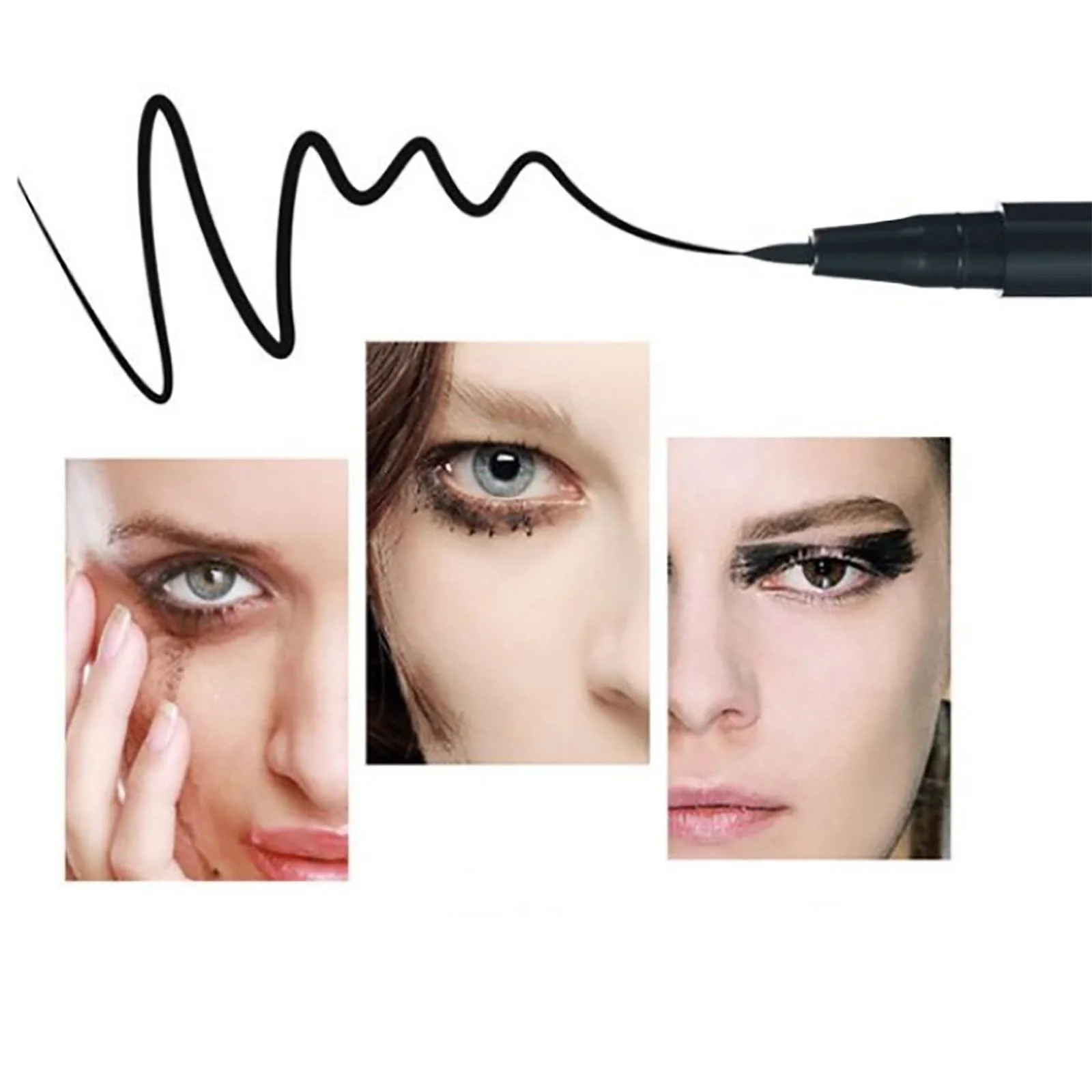 Підводка для очей Рідка Langlebiger Водостійка Швидковисихаюча Чорний, фото №4