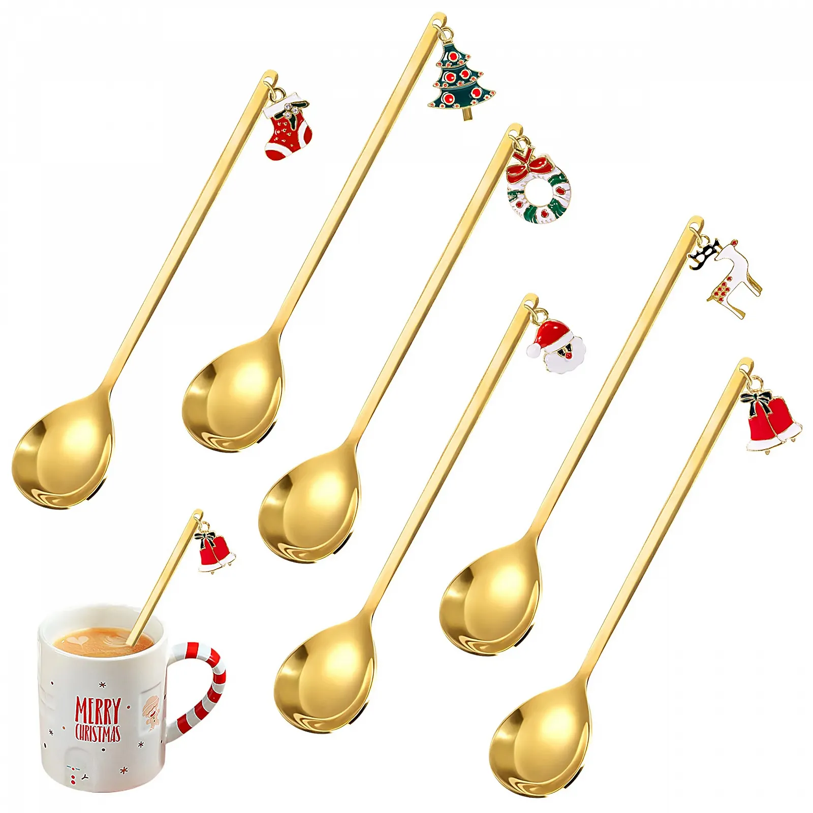 Різдвяна Ложка Кавова з Нержавіючої Сталі, фото №1