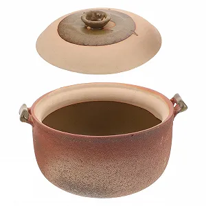 Кастрюля терракотовая с практичной ручкой натуральная глина - Фото 1