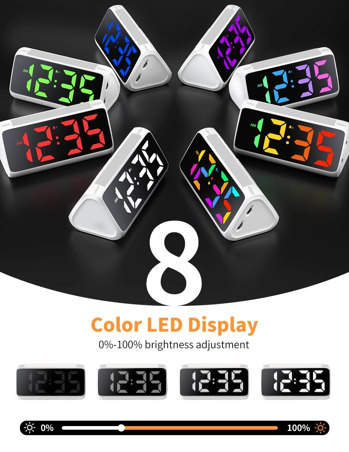 Цифровий Будильник Дитячий з Підсвічуванням LED Дисплей Різнокольоровий Регулювання Яскравості, фото №3 Цифровий Будильник Дитячий з Підсвічуванням LED Дисплей Різнокольоровий Регулювання Яскравості, фото №3