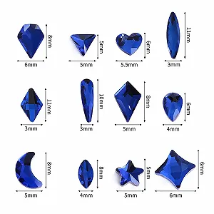 Стрази для нігтів Плоскі 100шт Різні форми Синій synthetic.ua - Фото 1