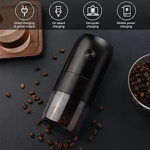 Электрическая кофемолка портативная с керамической конической кофемолкой Mini Espresso с регулируемым уровнем помола, аккумуляторная synthetic.ua - Фото 1