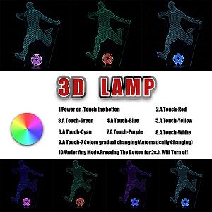 Лампа 3D LED Ночник Футбол Настольная Лампа Детская с USB Зарядка или База на Батарейках synthetic.ua - Фото 1
