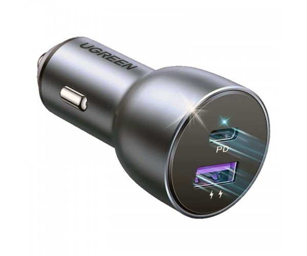 Автозарядка 2xUSB 36W USB-C USB-A QC 3.0+ Косм Сіра CD213 UGREEN, фото №2