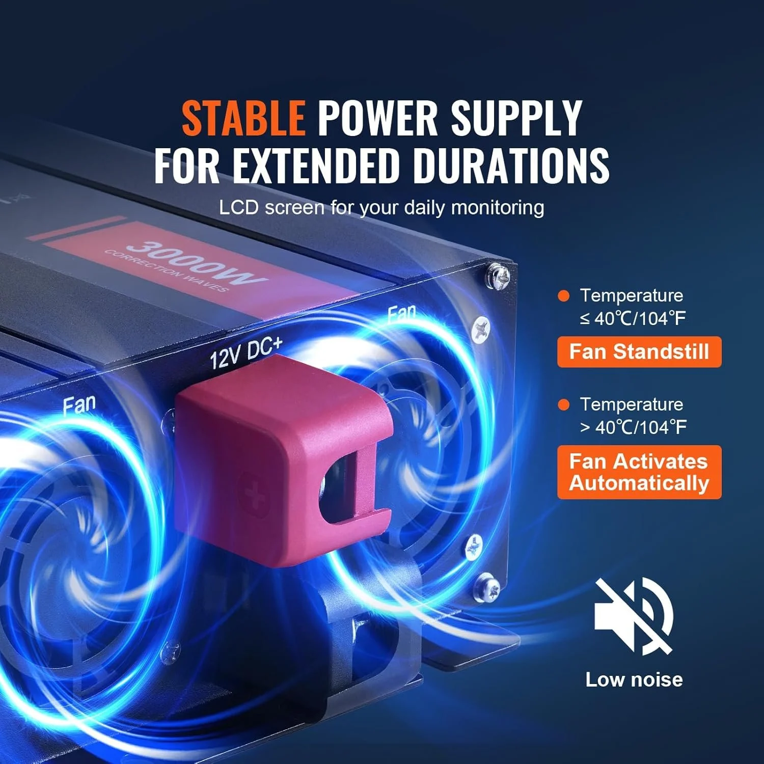 Инвертор Vevor SGM-3000W / Black, фото №6 Инвертор Vevor SGM-3000W / Black, фото №6