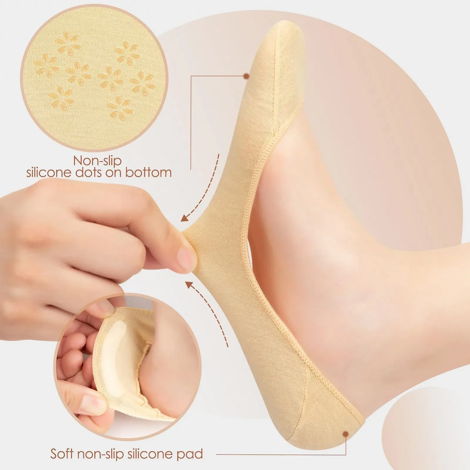 Женские носки-невидимки (8 пар), фото №4