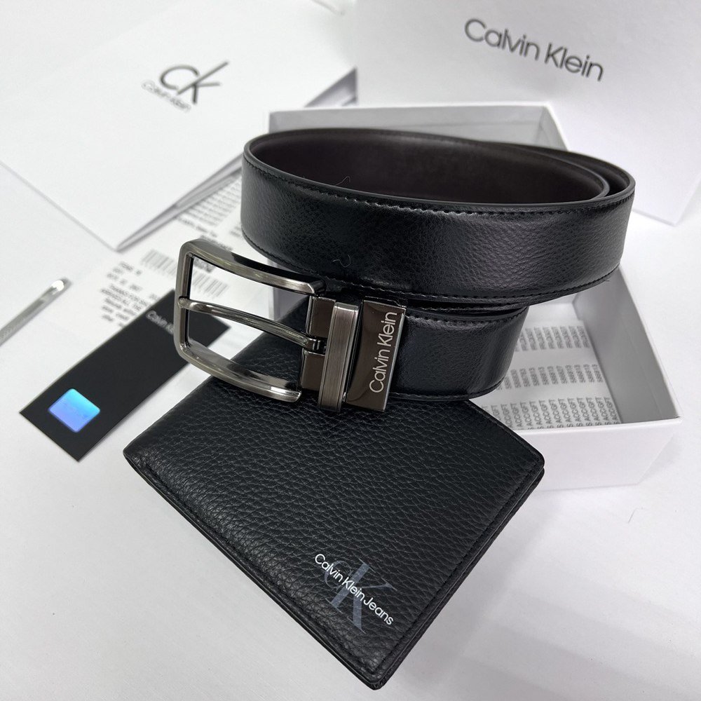 Мужской подарочный набор с кожаным ремнем и кошельком Calvin Klein, фото №3