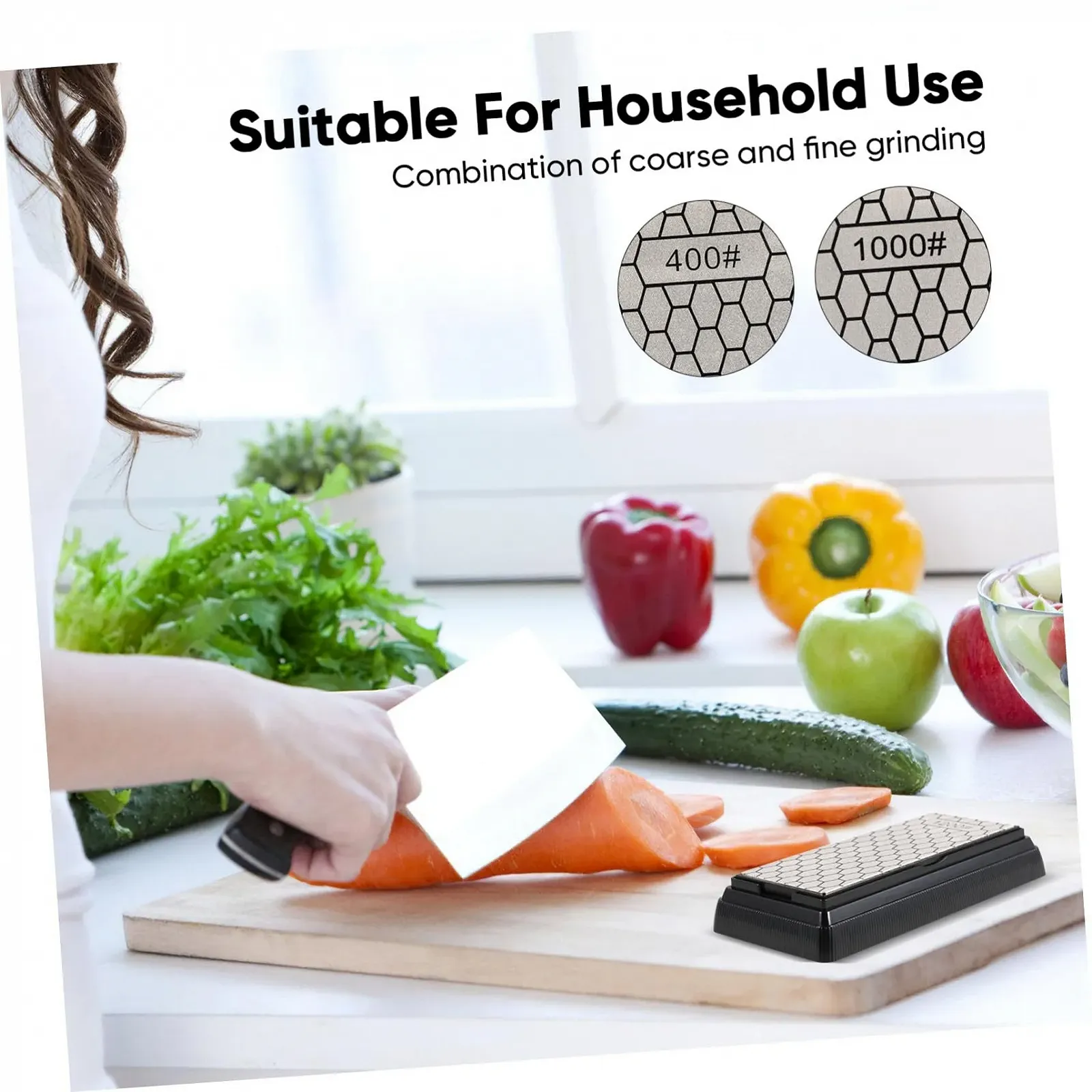 Точилка для ножів алмазна двостороння з протиковзкою основою, фото №6 Точилка для ножів алмазна двостороння з протиковзкою основою, фото №6