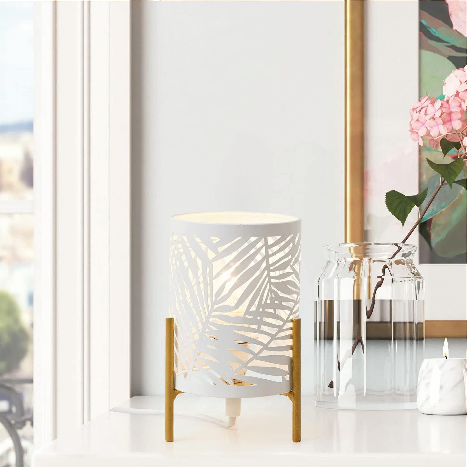 Декоративна настільна лампа OuXean Golden Tripod White Metal Lampshade E14 40 Вт, фото №3