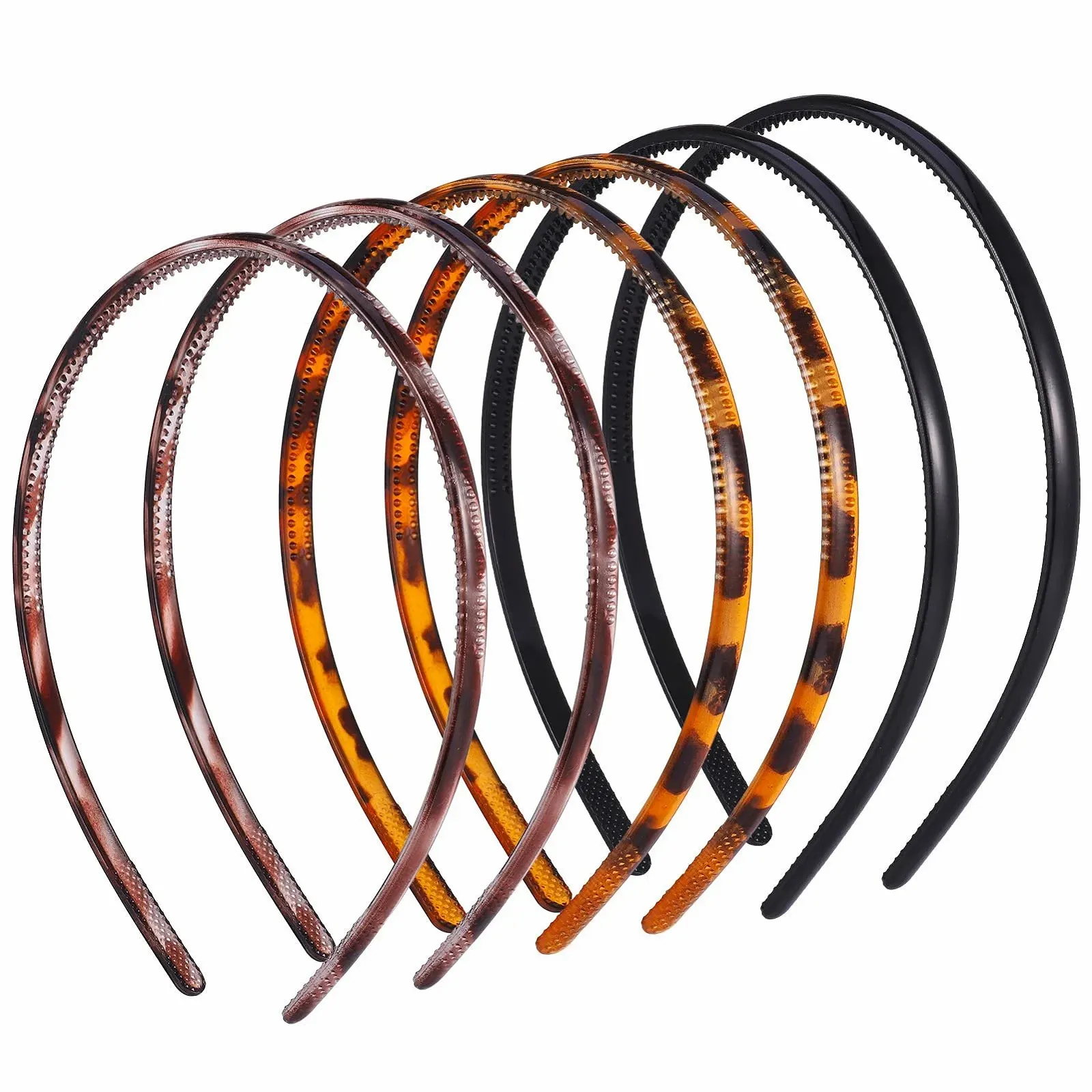 Набір жіночих обручів для волосся з нековзними зубцями, 6 шт., фото №1